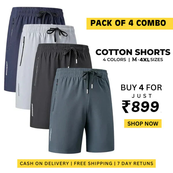 SummerFlex™ Ultra-Stretch Mens Shorts (Pack of 4)